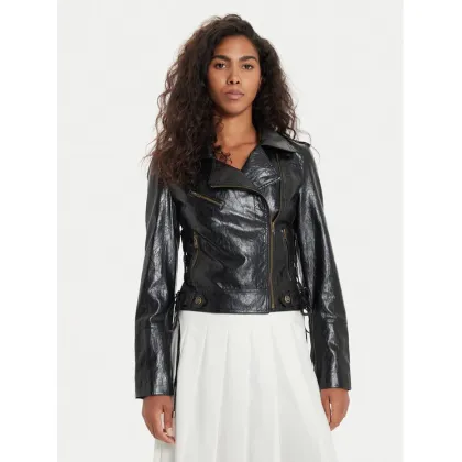 Zdjęcie TWINSET Kurtka z imitacji skóry 241TP2300 Czarny Slim Fit