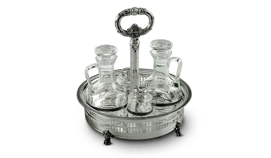 picture 1 Silver round cruet with fretwork 