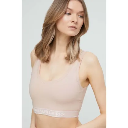 Zdjęcie Polo Ralph Lauren biustonosz kolor beżowy gładki