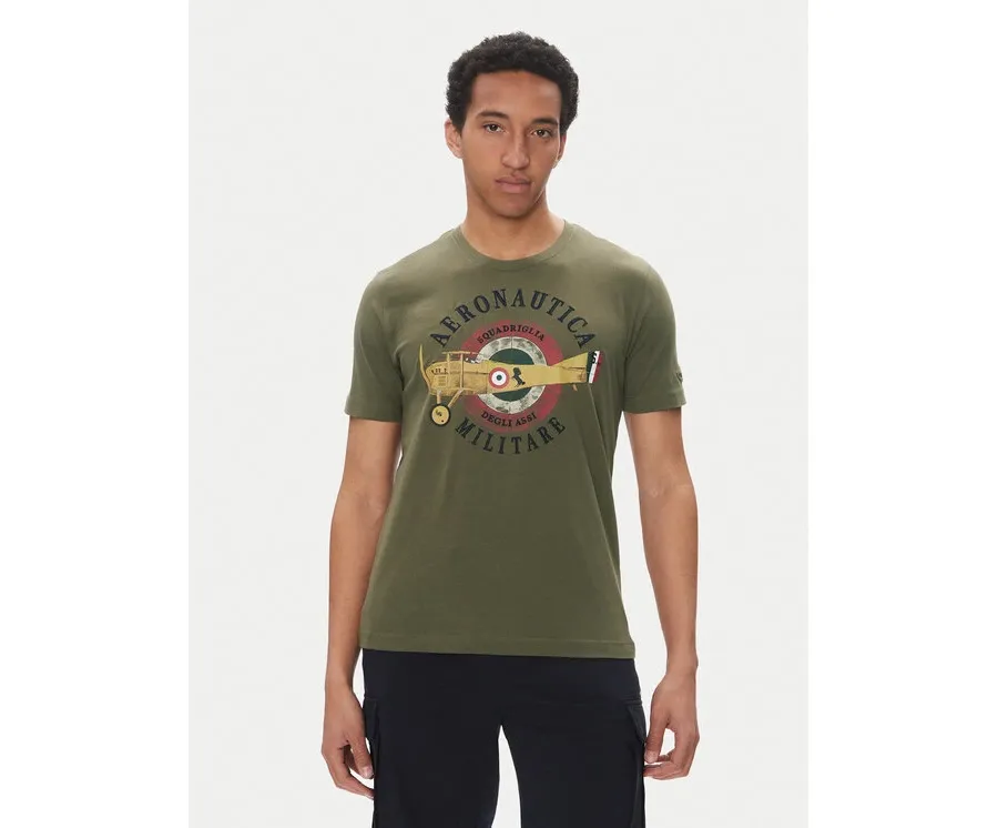 obrazek 1 Aeronautica Militare T-Shirt 251TS2414J641 Khaki Regular Fit