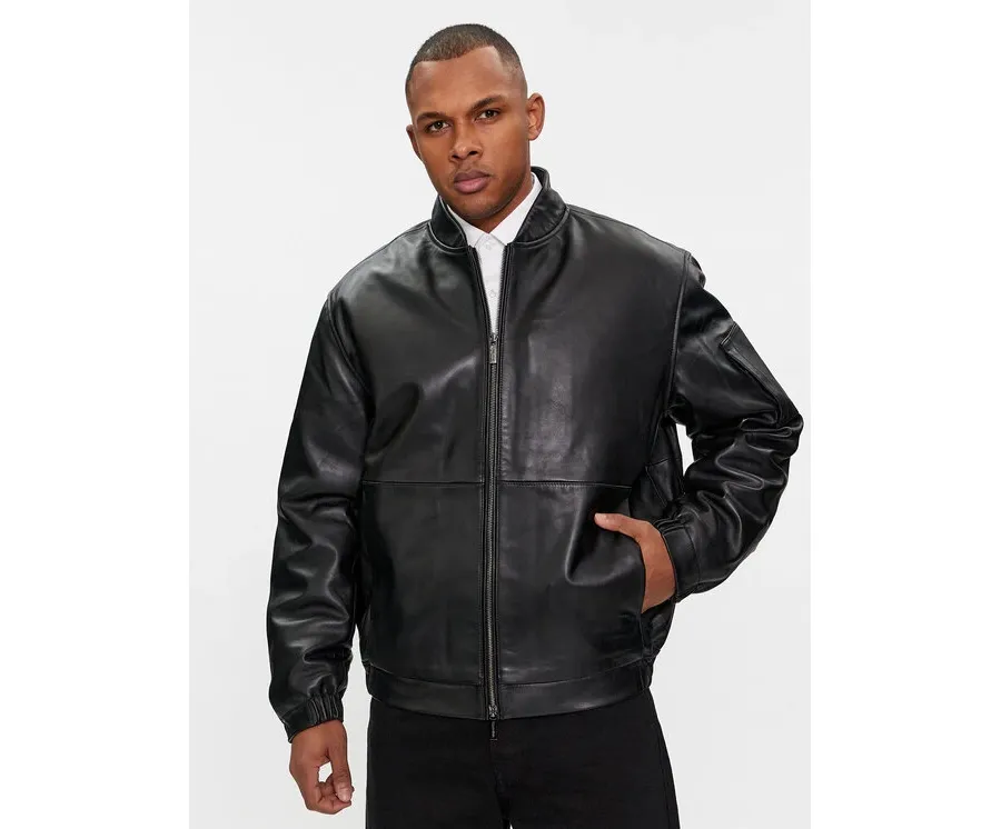 obrazek 1 Calvin Klein Kurtka skórzana Hero K10K112372 Czarny Regular Fit