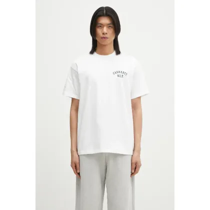 Zdjęcie Carhartt WIP t-shirt bawełniany S/S Cabinetry T-Shirt męski kolor biały z nadrukiem I034779.00AXX