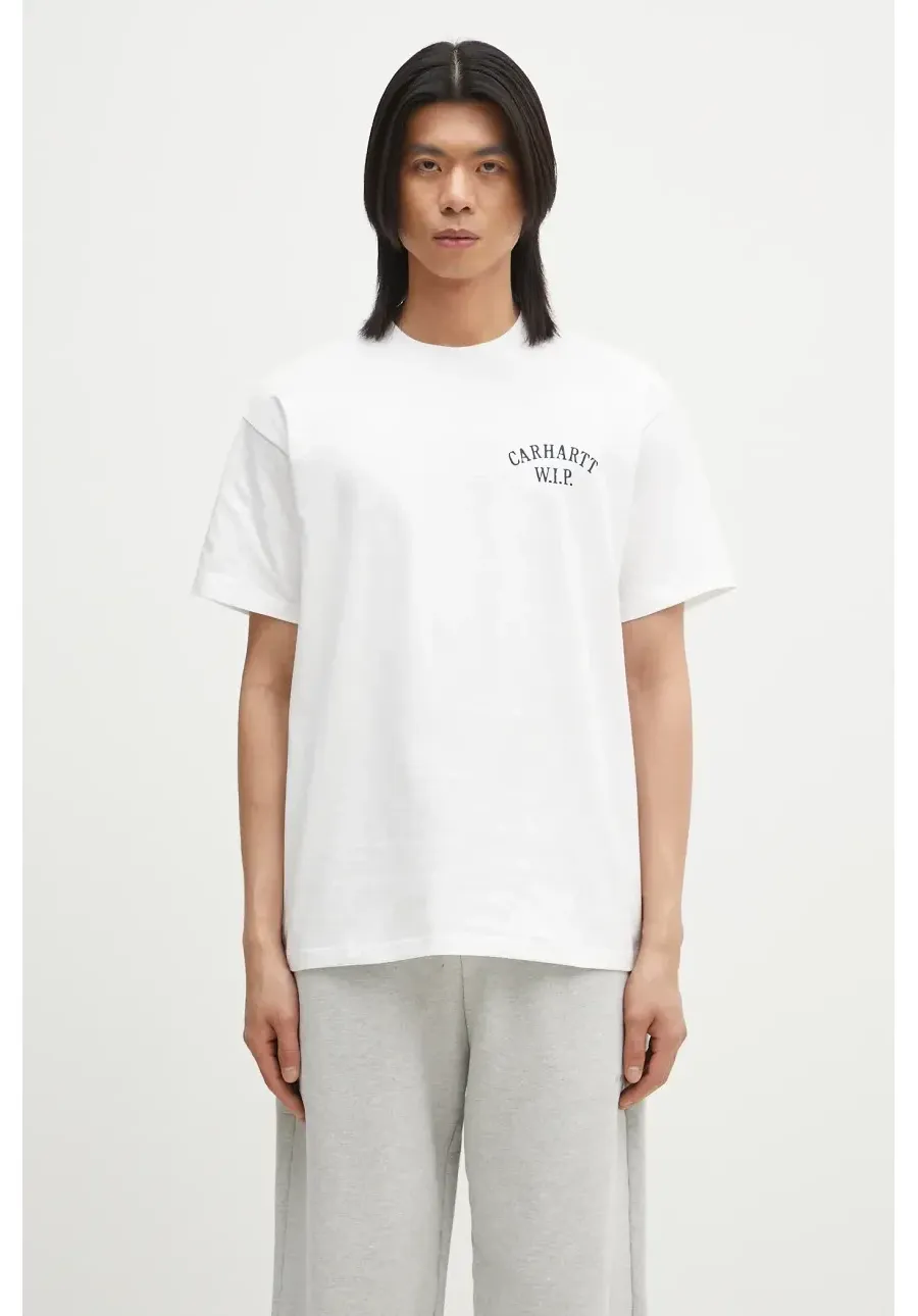 obrazek 1 Carhartt WIP t-shirt bawełniany S/S Cabinetry T-Shirt męski kolor biały z nadrukiem I034779.00AXX