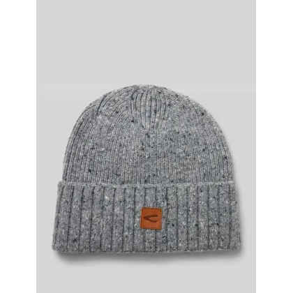 Zdjęcie Czapka beanie z mieszanki wiskozy z naszywką z logo