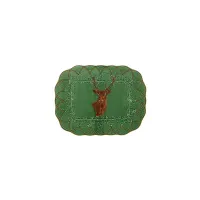 Picture An unusual ceramic tray 47.5 cm with the image of a deer - Bordallo Pinheiro