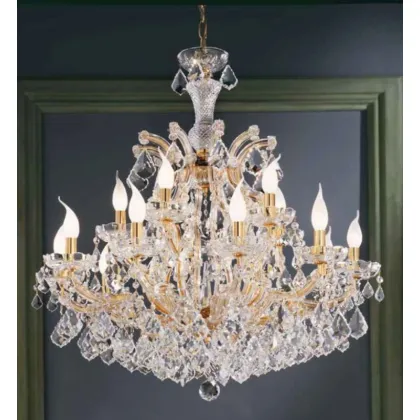 Zdjęcie Żyrandol Mariateresa z metalową ramą pokrytą przezroczystymi kryształowymi zawieszkami - Il Paralume Marina