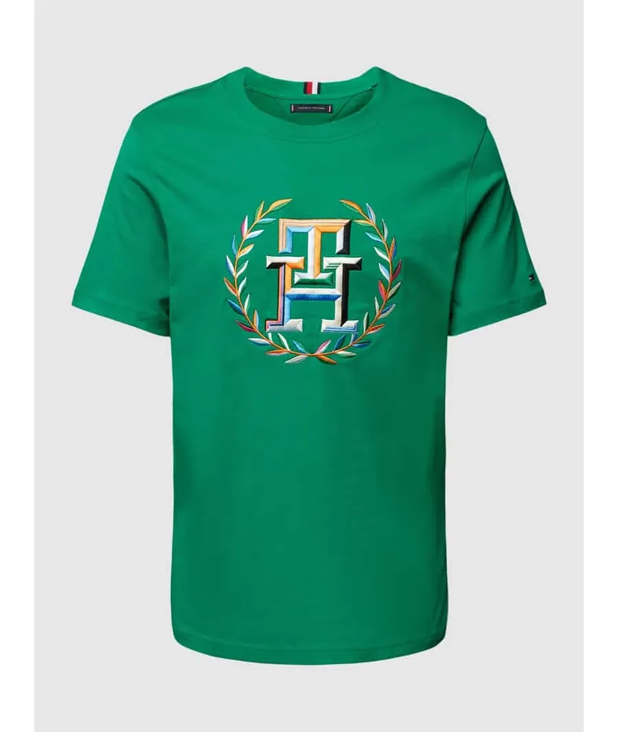 obrazek 1 T-shirt o kroju regular fit z wyhaftowanym logo