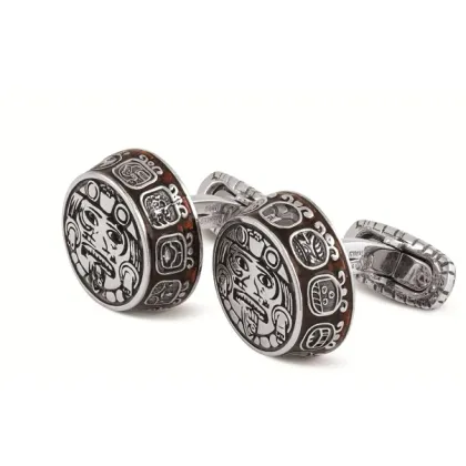 Zdjęcie Srebrne Spinki do Mankietów Mayan Calendar Montegrappa