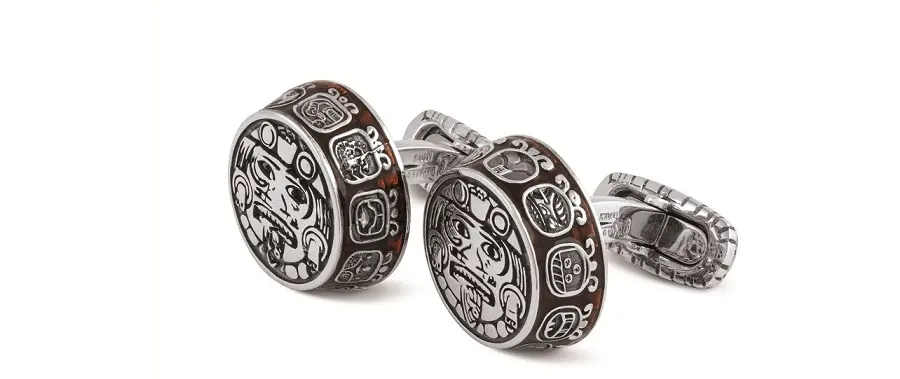 obrazek 1 Srebrne Spinki do Mankietów Mayan Calendar Montegrappa