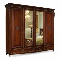 Zdjęcie Piękna antyczna 4-drzwiowa szafa z dwoma lustrami