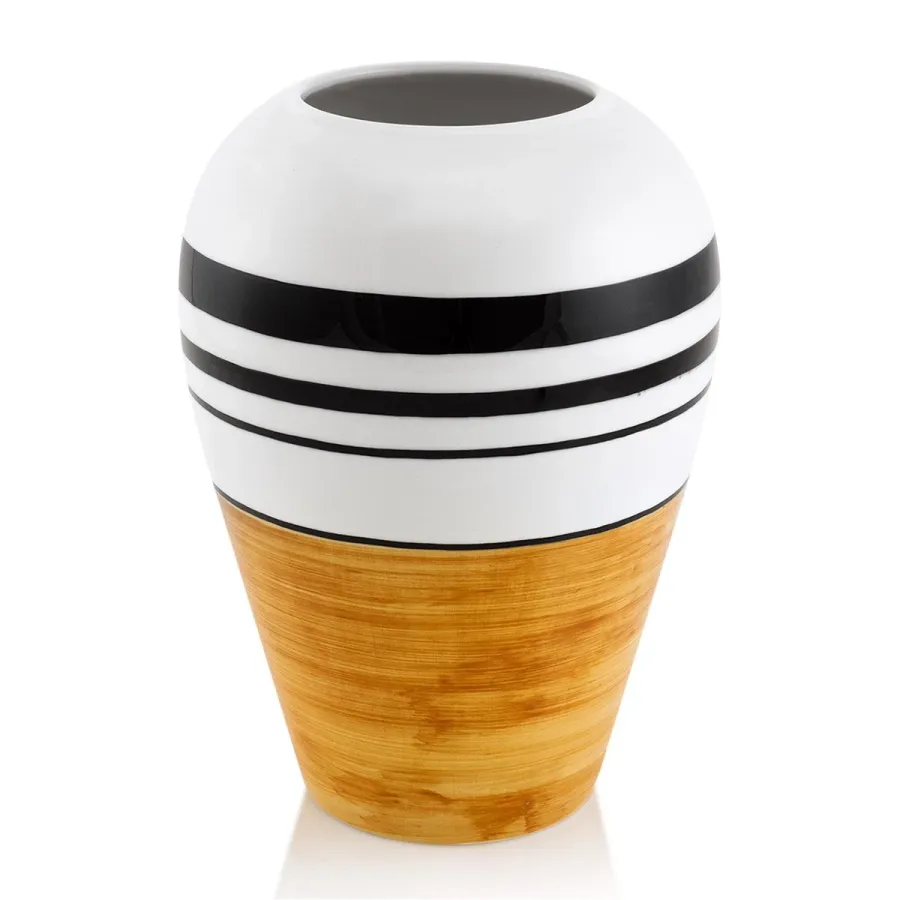 obrazek 2 Okrągły ceramiczny wazon ze złotymi akcentami – Ahura