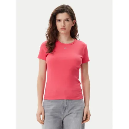 Zdjęcie Tommy Jeans T-Shirt Essential DW0DW17383 Różowy Slim Fit