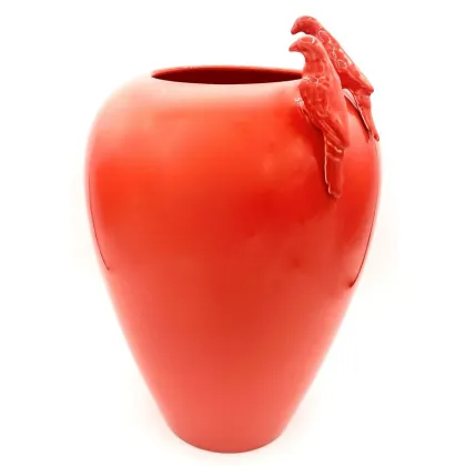 Picture A phenomenal ceramic vase with parrots