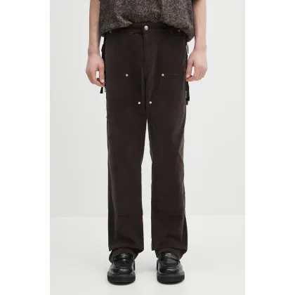 Zdjęcie Wales Bonner spodnie Kingston męskie kolor brązowy proste MS25TR10.CO10.899