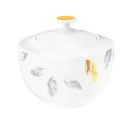 Zdjęcie Luksusowa porcelanowa cukiernica o szaro złotym zdobieniu – Tettau