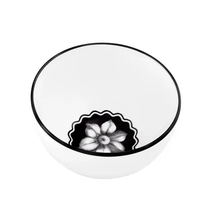 Zdjęcie Porcelanowa biało-czarna miska na ryż Herbariae z motywem inspirowanym kwiatami - Vista Alegre