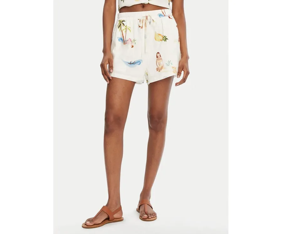obrazek 1 Seafolly Szorty materiałowe Isla Palm 55401-SH Écru Regular Fit
