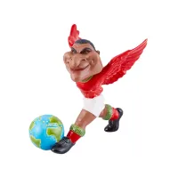 Picture An unusual statuette of a man with wings made of ceramics - Bordallo Pinheiro