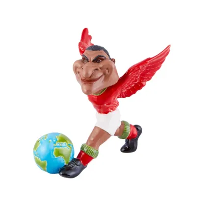 Picture An unusual statuette of a man with wings made of ceramics - Bordallo Pinheiro