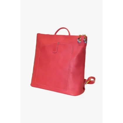 Zdjęcie Różowy skórzany plecak dla kobiety - Terrida