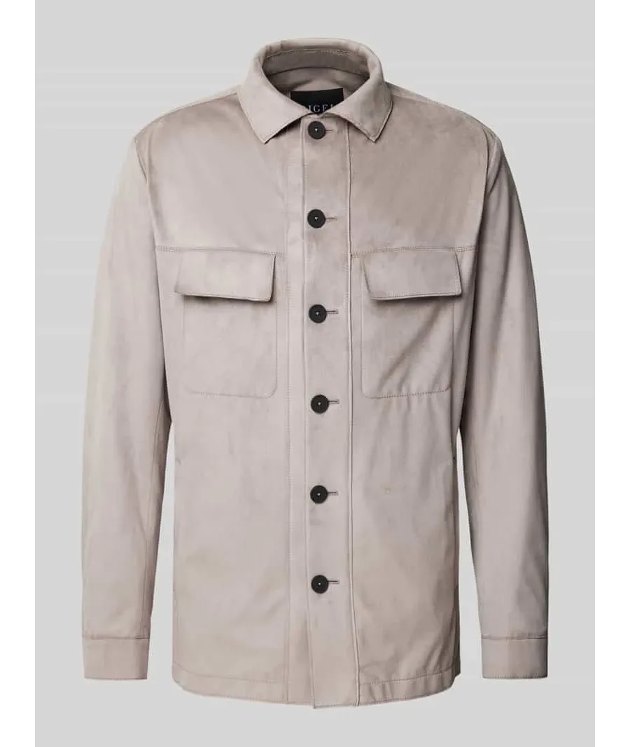 obrazek 1 Kurtka koszulowa o kroju modern fit z kieszeniami na piersi model ‘Ernest’