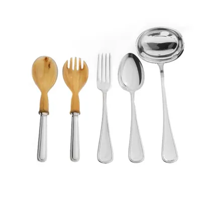 Zdjęcie Ekskluzywny włoski 5-elementowy zestaw sztućców platerowanych srebrem – Pampaloni