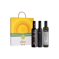 Zdjęcie Zestaw prezentowy - 3 butelki włoskiej oliwy z oliwek w eleganckim opakowaniu
