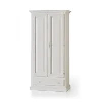 Picture Two-door wardrobe with 1 drawer, 1 shelf and pull-out clothes rail - Zanini