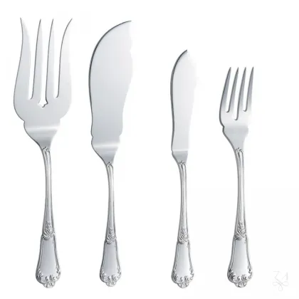 Zdjęcie Bogato zdobiony 26-elementowy zestaw sztućców w skrzynce - Zaramella Argenti