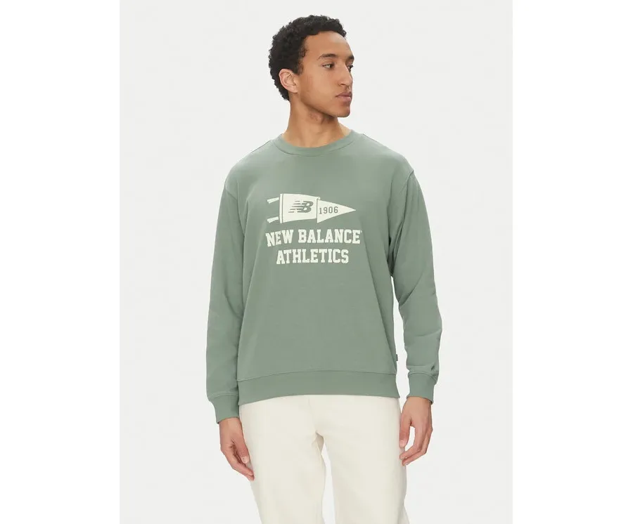 obrazek 1 New Balance Bluza MT51929DKJ Zielony Relaxed Fit