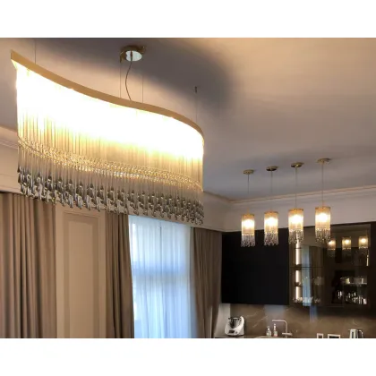 Zdjęcie Włoska szklana lampa sufitowa - wykonana ręcznie ze szkła murano