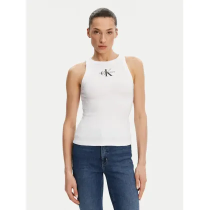 Zdjęcie Calvin Klein Jeans Top Monologo J20J225301 Biały Slim Fit