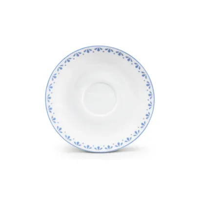 Zdjęcie Luksusowy spodek do filiżanki do espresso zdobiony pięknym jasnoniebieskim motywem – wariant 1 – Leander