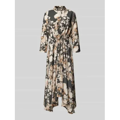 Zdjęcie Sukienka koszulowa z dodatkiem jedwabiu i marszczeniami