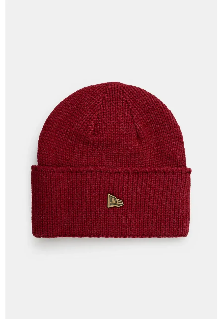 obrazek 1 New Era czapka z domieszką wełny WIDE CUFF BEANIE kolor bordowy  60565442