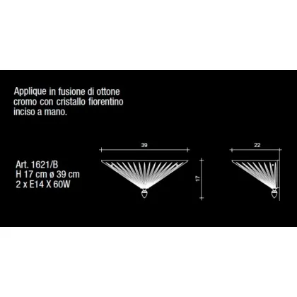 Zdjęcie Stylowa lampa sufitowa z włoskiego ręcznie wycinanego kryształu - Il Paralume Marina