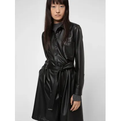 Zdjęcie Hugo Sukienka z imitacji skóry Kalana-1 50443348 Czarny Regular Fit HUGO