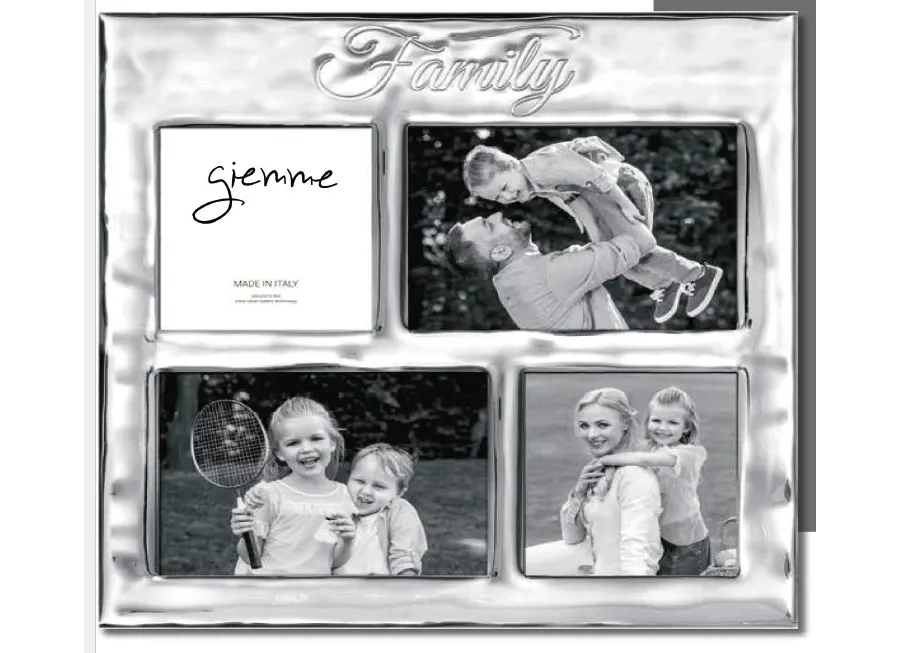 obrazek 1 Kwadratowa srebrna multiramka na zdjęcia członków rodziny 30х30 cm