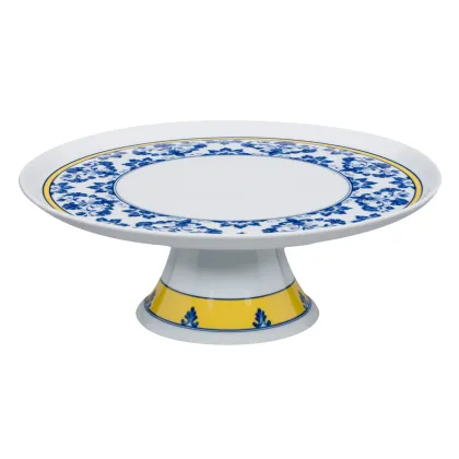 Zdjęcie Porcelanowa patera na ciasto na dużej nóżce z motywem inspirowanym słynnym haftem Castelo Branco - Vista Alegre