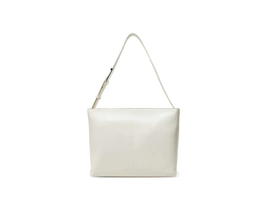 obrazek 1 Calvin Klein Torebka Embossed Logo Medium Shopper K60K613172 Écru