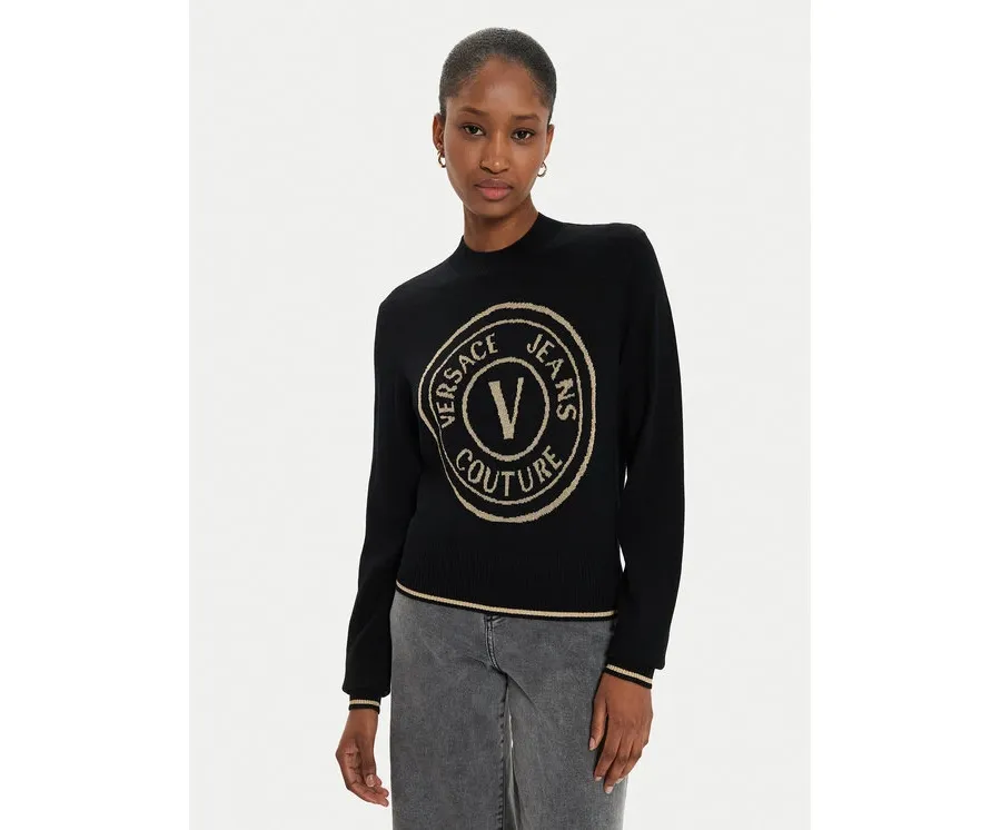obrazek 1 Versace Jeans Couture Sweter 77HAFM21 Czarny Regular Fit
