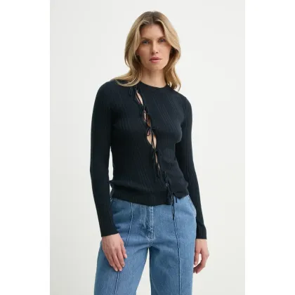 Zdjęcie Samsoe Samsoe sweter wełniany SALORI damski kolor granatowy lekki F25100077