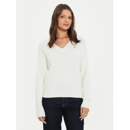 Zdjęcie Tommy Hilfiger Sweter WW0WW43093 Écru Regular Fit