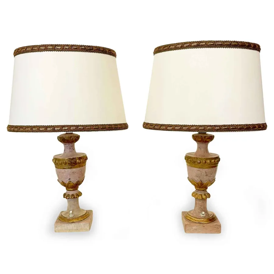 obrazek 1 Elegancka para antycznych lamp w wazonie z XIX wieku