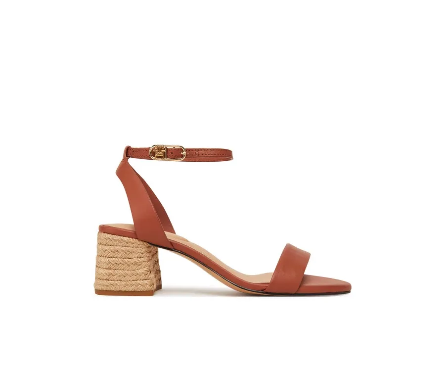 obrazek 1 Tommy Hilfiger Espadryle Leather Ankle Strap Espad Sandal FW0FW08533 Brązowy