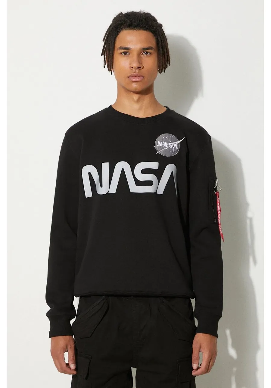 obrazek 1 Alpha Industries bluza męska kolor czarny z nadrukiem 178309.03-CZARNY