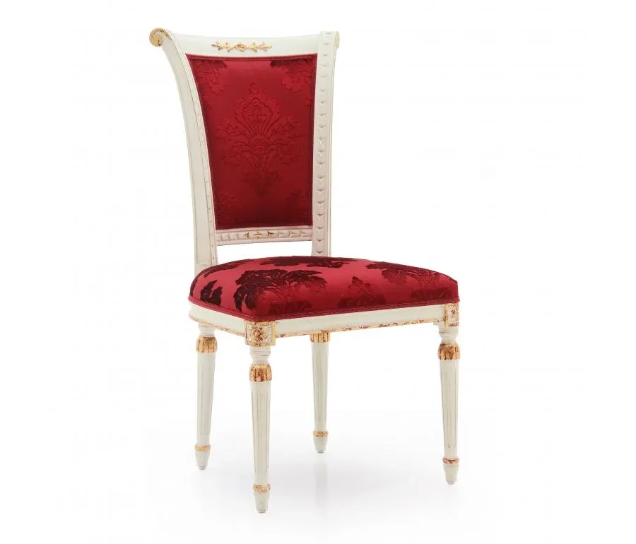 obrazek 1 Klasyczne eleganckie krzesło z czerwonym obiciem - Sevensedie
