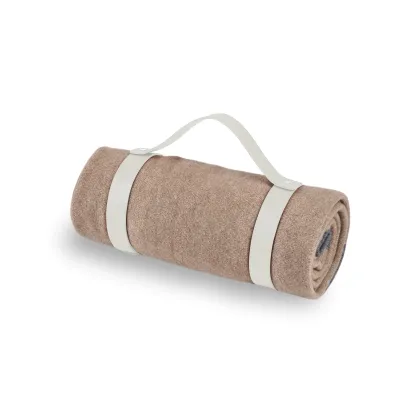 Zdjęcie Biały stylowy skórzany pas do koca