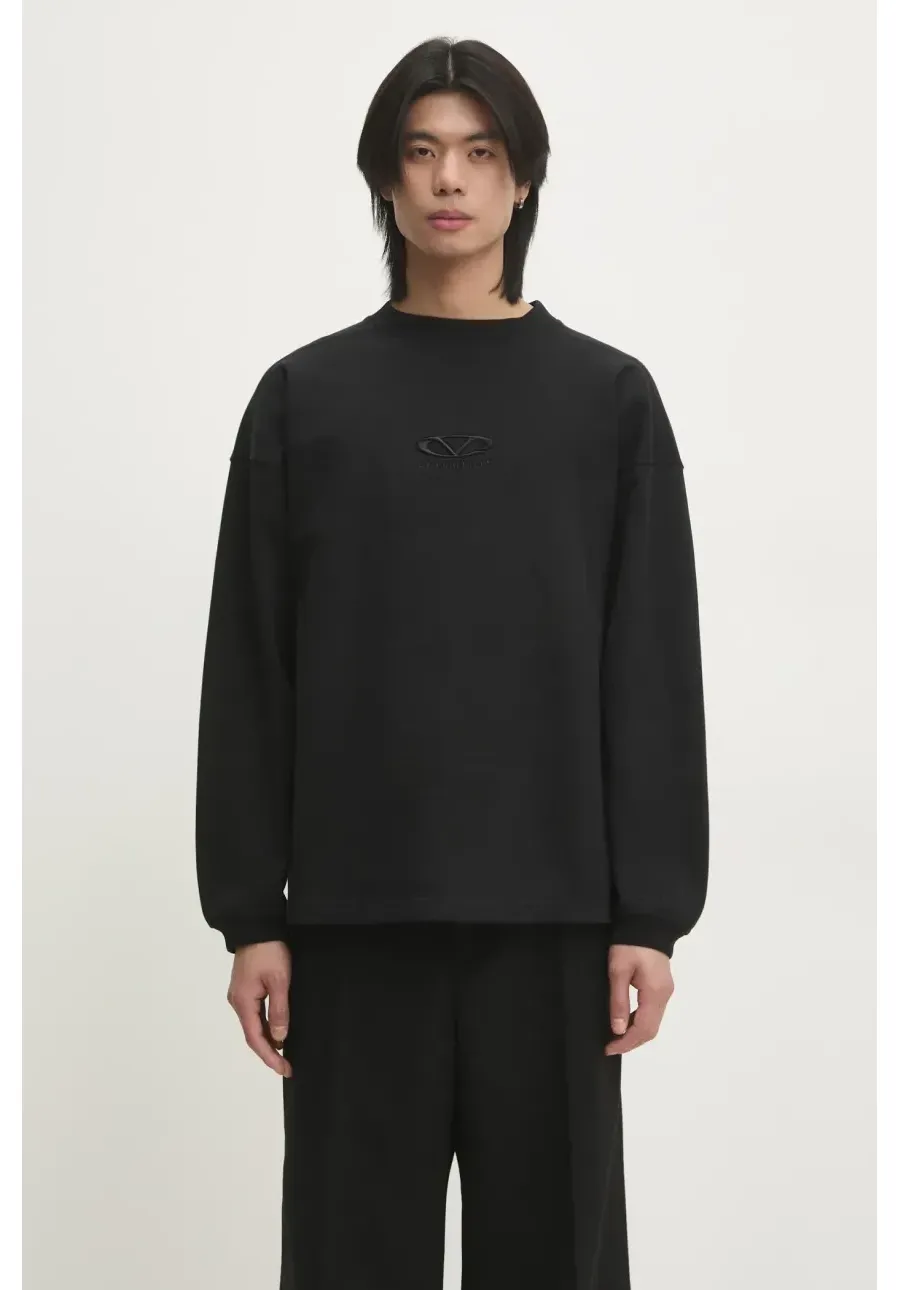 obrazek 1 VETEMENTS bluza Oval Logo Cropped męska kolor czarny z aplikacją UA66CW600BB