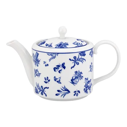 Picture Porcelain tea pot from the Chintz Azul collection with a blue plant motif - Vista Alegre